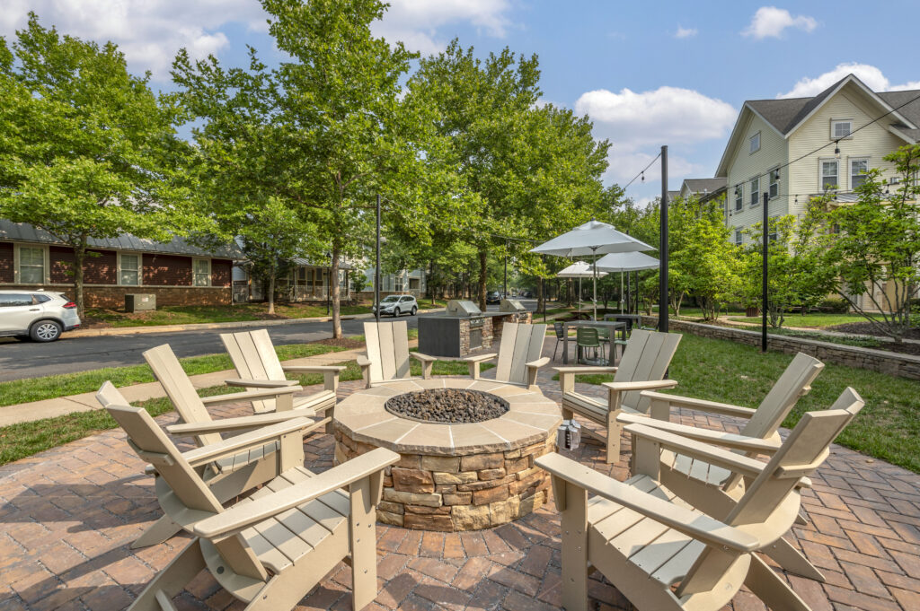 exterior fire pit with seating